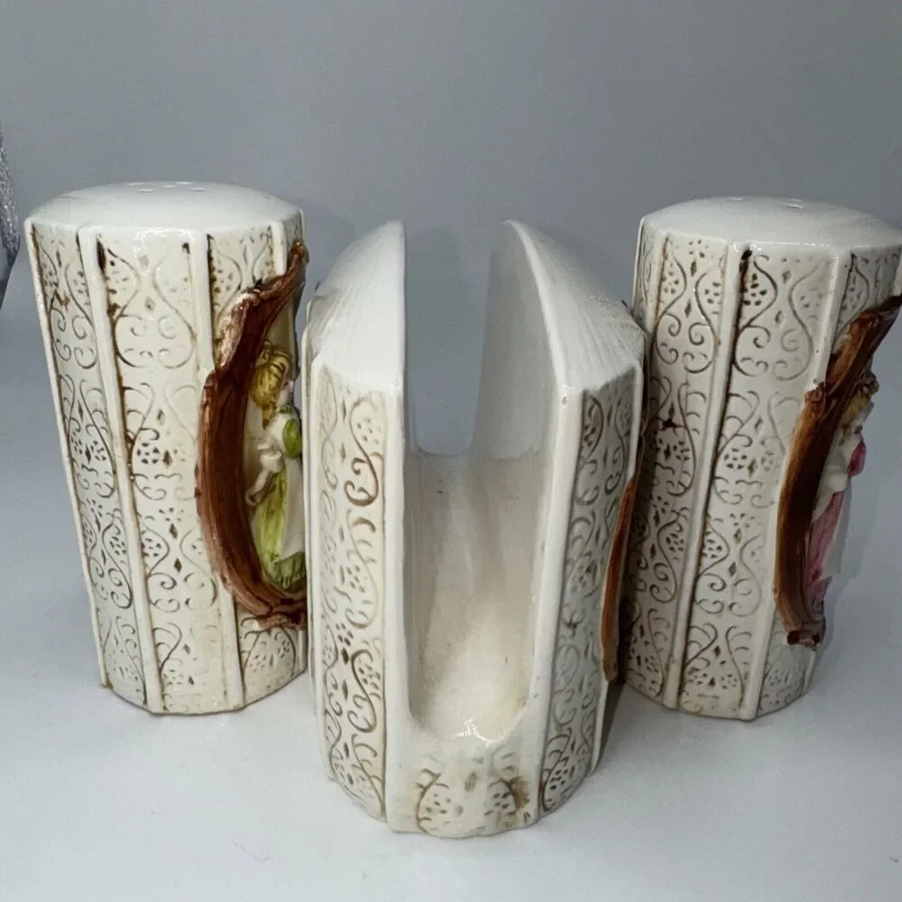 Sears Roebuck '78 Country Coordinates Canisters Salt N Pepper Napkin Holder SET
